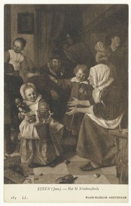 Reproduction de la peinture La fête de Saint-Nicolas par Jan Steen - Anonymous