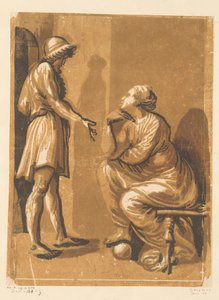 Homme debout et femme assise, Artiste Raphaël et sa maîtresse