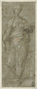 Sainte femme debout, avec auréole - Anonymous