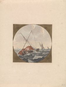 Affalage de la voile Navires en mer (série B) (titre de la série) - Anonymous