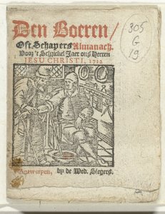 Page de titre pour: Den Boeren / Oft Schapers Almanach Voor 