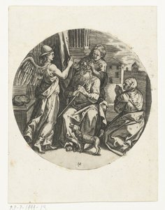 Tobie guérit le vieux Tobit aveugle (Histoire de Tobie) - Anonymous