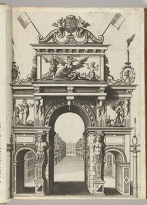 Arc de triomphe avec Ernst sauvant la Belgique de la Discorde, 1594 - Anonymous
