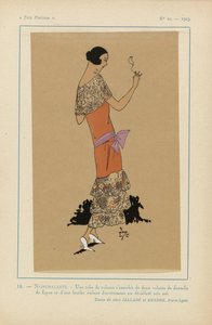 Très Parisien, 1923, No 10: 16.- NONCHALANCE. - Une robe de velours - Anonymous