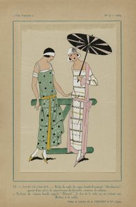 Très Parisien, 1923, No 7: 17.- JOURS DE CHALEUR. - 1. Robe de voile de coton... - Anonymous
