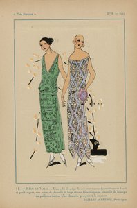 Très Parisien, 1923, No 8: 11.- RÊVE DE VALSE. - Une robe de crêpe de soie...