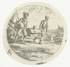 Deux hommes avec une caisse - Anonymous