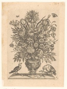 Vase avec fleurs et deux oiseaux (Vases avec fleurs)