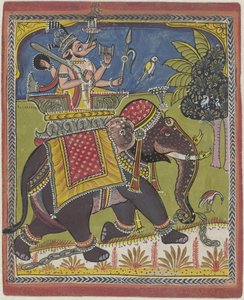 Varaha (Vishnu en sanglier) chevauchant un éléphant