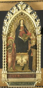 Vierge et Enfant en Trône avec Quatre Saints, Saints Jean-Baptiste, Antoine Abbé, Élisabeth de Hongrie, une Sainte Femme - Anonymous