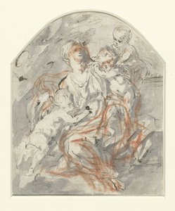 Femme (Charité ?) avec trois enfants