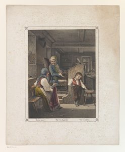 Femme et garçon avec un professeur dans une classe