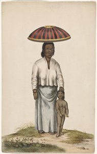 Femme avec enfant et couvercle de plat - Anonymous