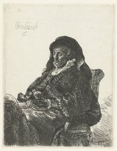 Veuve aux gants noirs (La mère de Rembrandt en veuve) - Anonymous