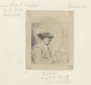 Autoportrait de Willem Drost devant le chevalet (Recueil de quatre-vingt-cinq estampes originales)