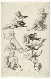 Six putti - Anonymous