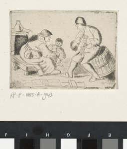 Femme assise et homme filant - Anonymous