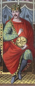 Portrait de Charles II le Chauve (823-877), roi de France - gravure de « Usi e Costumi di Tutti i Popoli dell