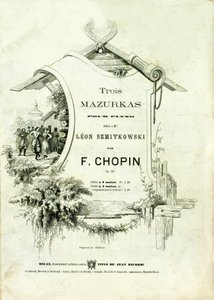 Couverture de «Trois mazurkas pour piano, Opus 50» dédiée à Leon Szmitkowski composée par Frédéric Chopin (1810-1849)