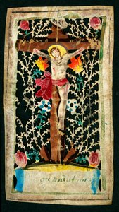 Crucifixion. Image pieuse dans le canal. Inscriptions INRI. Collection privée - Anonymous Anonymous