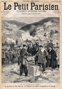 Coutume des Pyrénées : le serment de paix prêté par les délégués des vallées de Barétous et Roncal. Dans « Le Petit Parisien » du 23/07/1893