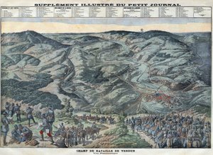 Première Guerre mondiale 1914-1918. Vue générale du champ de bataille de Verdun du 21 février au 19 décembre