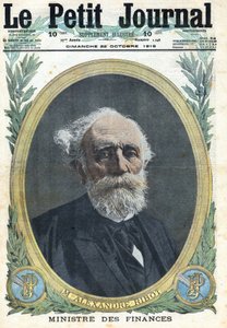 Première Guerre mondiale 1914-1918. Portrait du ministre français des Finances Alexandre Ribot (1842-1923). Dans « Le Petit Journal », le 22/10/1916. Collection privée