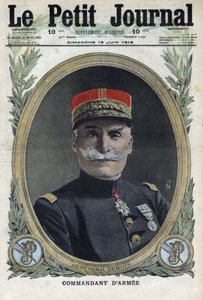 Première Guerre mondiale 1914-1918. Portrait du général français Pierre Dubois (1852-1924). Dans « Le Petit Journal », le 18/06/1916. Collection privée