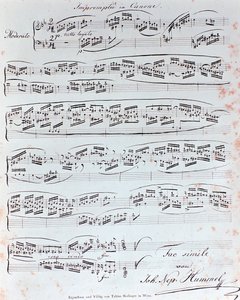Première page de la méthode de piano par J. N. Hummel (19e siècle)