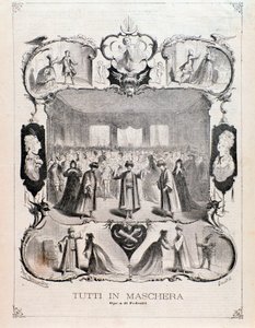 Frontispice de la partition musicale de Tutti in maschera, opéra de Carlo Pedrotti - Anonymous Anonymous