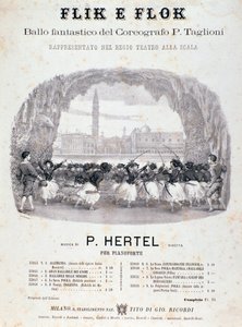 Frontispice de la partition musicale de Flik e Flok ballet par Filippo Taglioni