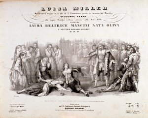Frontispice de la partition musicale de Luisa Miller, opéra de Giuseppe Verdi - Anonymous Anonymous