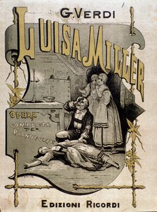Frontispice de la partition musicale de Luisa Miller, opéra de Giuseppe Verdi
