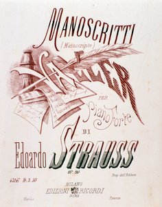 Frontispice de la partition musicale de Valses pour piano par Eduard Strauss - Anonymous Anonymous