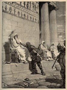 Le chef gaulois Brennus retourne à la capitale romaine en 390 av. J.-C. - Les Gaulois à Rome - Sac de Rome - gravure de 1890 - Anonymous Anonymous