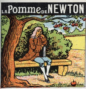 Gravitation : la pomme de Newton. Isaac Newton (1642-1727) observe une pomme tomber d