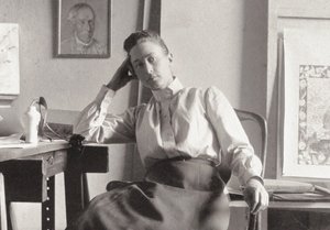 Hilma af Klint dans son atelier à Hamngatan, Stockholm, vers 1895 (photographie) - Anonymous Anonymous