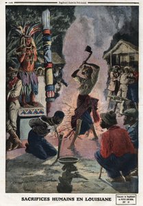 Sacrifices humains en Louisiane. Gravure dans « Le Petit Journal », le 21/04/1912. Collection privée. - Anonymous Anonymous
