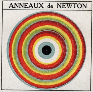 Interférences : anneaux par Isaac Newton (1642-1727). Illustration anonyme de 1925. Collection privée. - Anonymous Anonymous