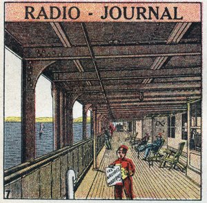La T.S.F. : radio - journal. Vendeur de journaux sur un paquebot. Illustration anonyme de 1925. Collection privée. - Anonymous Anonymous