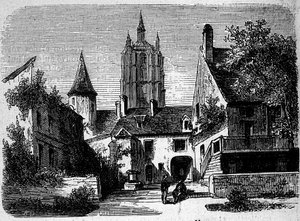 La maison au Mans par Paul Scarron (1610-1660), écrivain français. Gravure du 19e siècle.