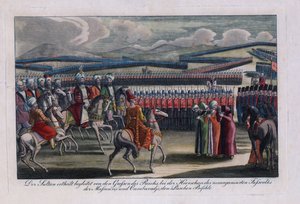 Le sultan ottoman Selim III passant en revue sa nouvelle infanterie - Anonymous Anonymous