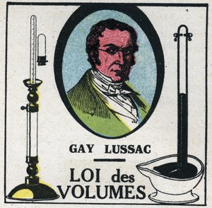 Les atomes : loi des volumes par Louis-Joseph Gay-Lussac (1778-1818). Illustration anonyme de 1925. Collection privée.