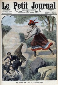 Marianne donne le balai nécessaire contre les liquidateurs, les trafiquants et les chanteurs (Marianne et les scandales de la 3e République) - « Le Petit Journal » du samedi 27 mars 1910