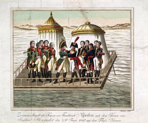 Rencontre des empereurs Alexandre Ier de Russie et Napoléon Ier de France au Neman près de Tilsit - Anonymous Anonymous