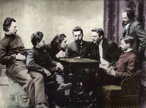 Membres du cercle littéraire Sreda, formé dans la seconde moitié des années 1890 par des écrivains réalistes russes - Portraits d