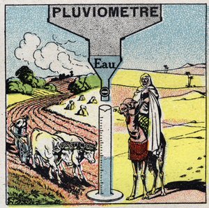 Météorologie : influence de la pluie sur le climat, utilisation de la pluie. Illustration anonyme de 1925. Collection privée. - Anonymous Anonymous
