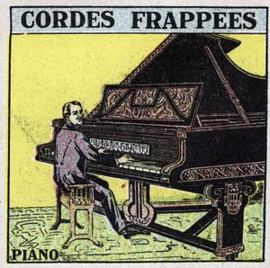 Instruments de musique : instruments à cordes frappées. Un pianiste. Illustration anonyme de 1925. Collection privée.