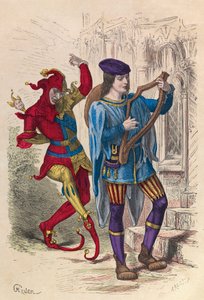 Musicien et fou dansant à Paris au 14ème siècle - Collection privée - Anonymous Anonymous
