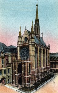 Paris : vue extérieure de la Sainte-Chapelle (XIIIe siècle, architecture gothique). Photographie de 1920 dans « Album Artistique » de la ville de Paris. Collection privée. - Anonymous Anonymous